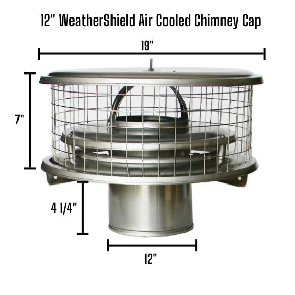 12 in. WeatherShield Chimney Cap - Air Cooled