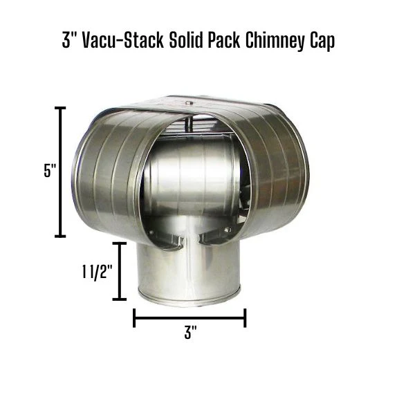 3 in. Vacu-Stack Chimney Cap - Non Air Cooled