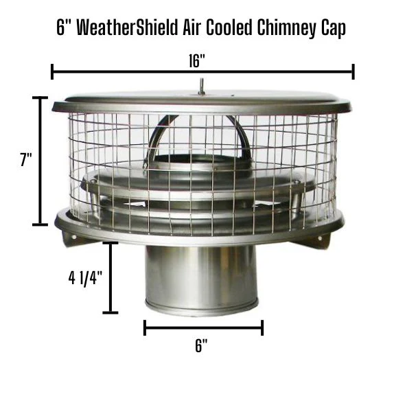 6 in. WeatherShield Chimney Cap - Air Cooled
