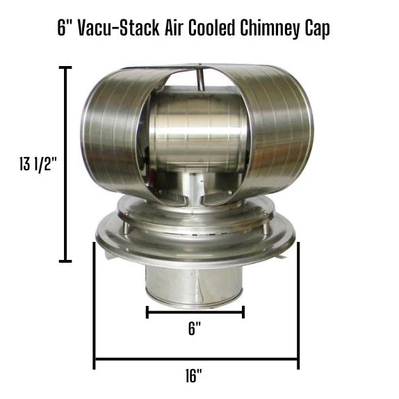 6 in. Vacu-Stack Chimney Cap - Air Cooled