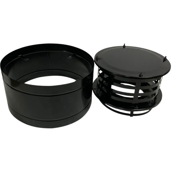 8" Standard Chimney Cap Black Powder Coated - Clearance (070126-4)