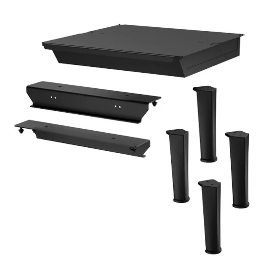 Black Cast Iron Round Legs w/ Ash Drawer (AC01295)