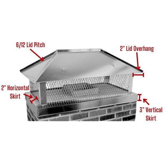 Copper Chimney Cap - Multi-Flue Cap with Hip and Ridge Lid, Outside Mount - Image 4