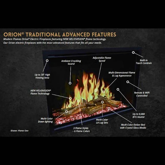 Modern Flames Orion Traditional Virtual Electric Fireplace - Image 4